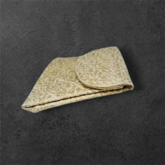 MCM Vintage Embossed Gold & White Leather Clutch Evening Bag - Picture 3 of 11